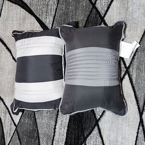BLACK & GRAY TRIM RECTANGLE DECORATIVE THROW PILLOWS